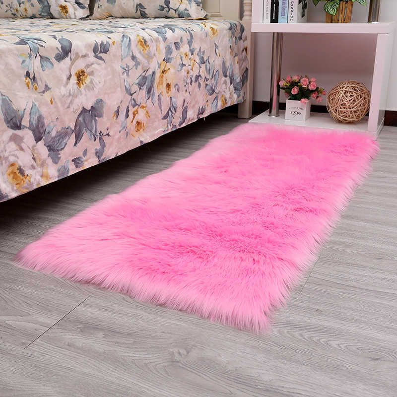 Plush Carpet Display Counter Shelf Mat Floor Dressing Table Shop Decoration Interior Bedroom Living Room Fur Rug Door Round Y0803 H260226