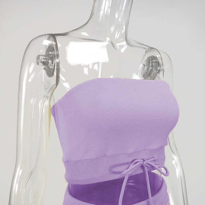 Colysmo Purple Loungewear Set Sexy Two Pieces Summer Outfits For Women Casual Outfit 2 Piece Tight Short s Blue Pink 210527