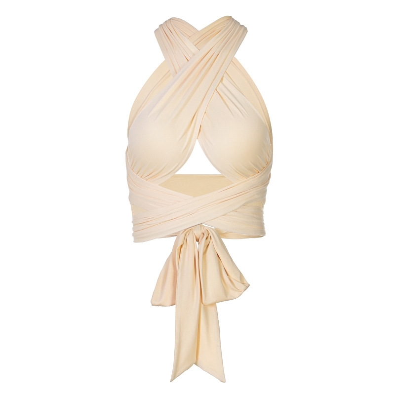 Europe and the United States spring sexy cross neck bra miniskirt women's trend crop tops 210602