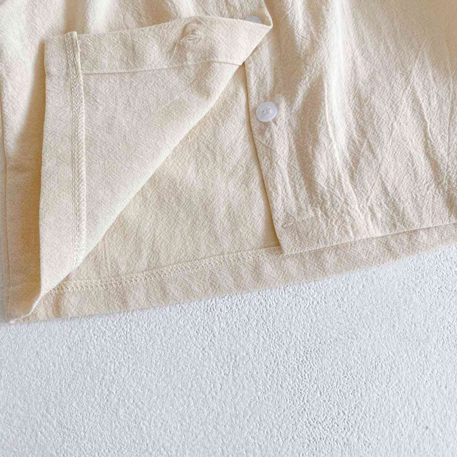 spring baby cotton doll collar solid color models wild loose long-sleeved shirt girls blouses 210702