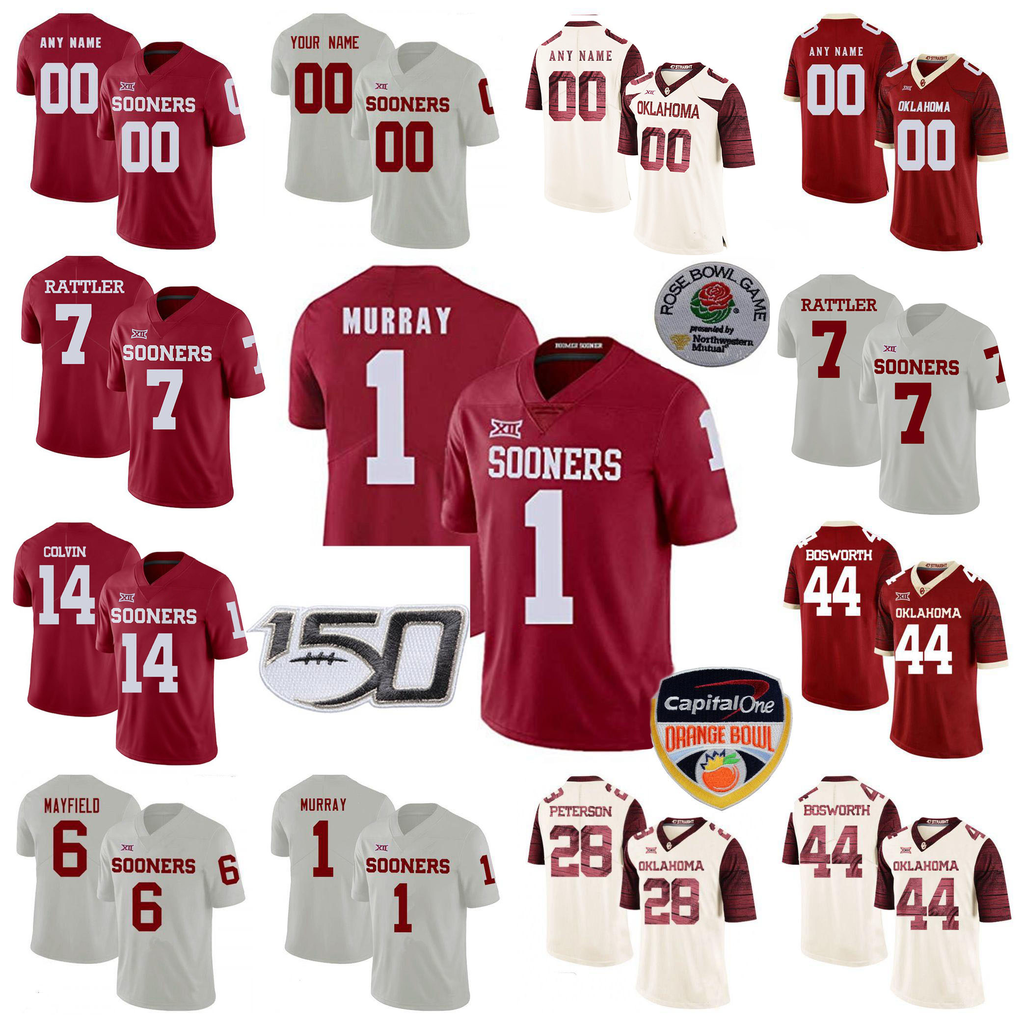 1 Jalen Hurts NCAA Football Jersey Custom Oklahoma Sooners Jerseys 7 Spencer Rattler Kyler Murray Baker Mayfield CeeDee Lamb Brian Bosworth Sam Men Women Youth Wear, Colour 3
1 Jalen Hurts NCAA Football Jersey Custom Oklahoma Sooners Jerseys 7 Spencer Rattler Kyler Murray Baker Mayfield CeeDee Lamb Brian Bosworth Sam Men Women Youth Wear, Colour 3