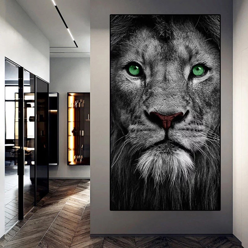 American Lion Animal Pictures Canvas Painting Modern Posters and Prints Wall Art Pictures in Livingroom Home Decor