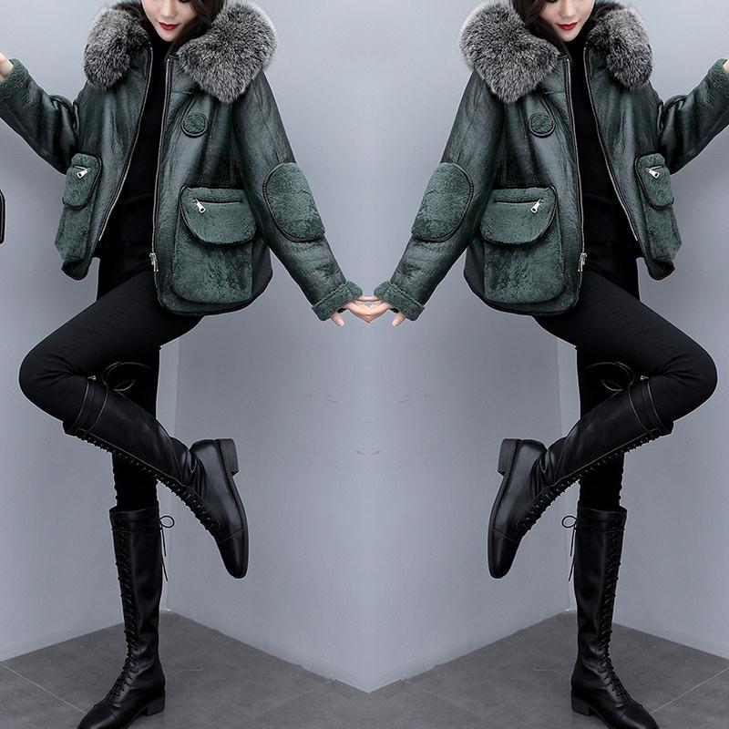 Women' Leather & Faux Winter Coats Women Thick Imitation Fur Short Length Coat Lining Jacket Warm Outerwear Casaco Feminino, Green jacket
Women' Leather & Faux Winter Coats Women Thick Imitation Fur Short Length Coat Lining Jacket Warm Outerwear Casaco Feminino, Green jacket