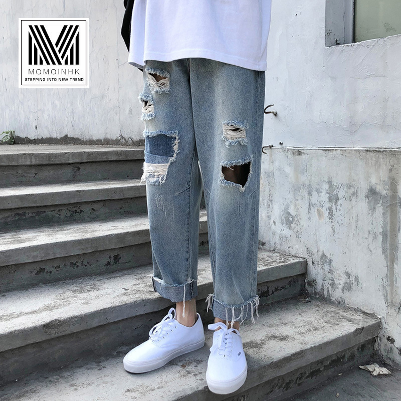 Men' Jeans Summer Fashion men' patch hole teenagers Denim jeans Korean youth loose burred harem pants for men S2RW, Blue
Men' Jeans Summer Fashion men' patch hole teenagers Denim jeans Korean youth loose burred harem pants for men S2RW, Blue