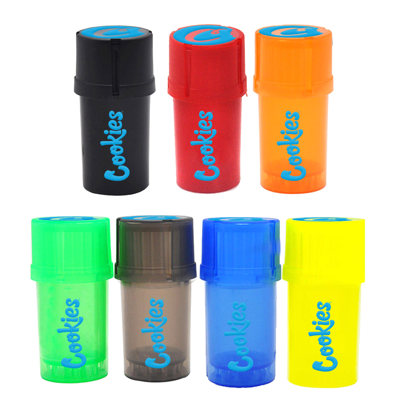 75ml Smoking Cookies Plastic Tobacco Grinder With 3 Parts Dry Herb Crusher Spice 42mm Diameter 2in1 Storage Bottles Jars Container Smoke Accessories
75ml Smoking Cookies Plastic Tobacco Grinder With 3 Parts Dry Herb Crusher Spice 42mm Diameter 2in1 Storage Bottles Jars Container Smoke Accessories