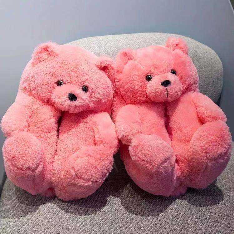 Teddy Bear Women Christmas Plush Slippers Cartoon Cute Bear House Slipper Furry Faux Fur Slides Woman Furry Flip Flop Shoes Q0523, Pink lue
Teddy Bear Women Christmas Plush Slippers Cartoon Cute Bear House Slipper Furry Faux Fur Slides Woman Furry Flip Flop Shoes Q0523, Pink lue