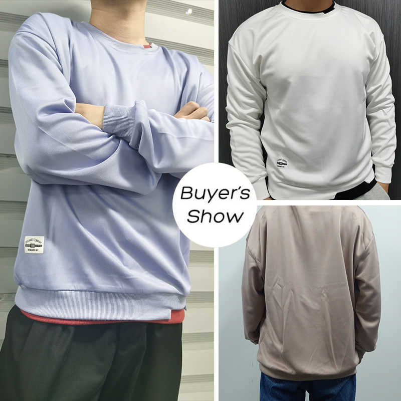 Spring Autumn Solid Color Casual Mens Hoodies Sweatshirts Men Fashion Harajuku Streetwear Hoodies Sweatshirt Tops 210927
