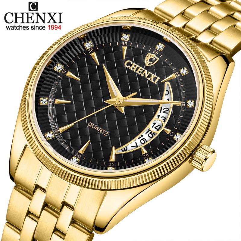 Wristwatches CHENXI Mens Watches Stainless Steel Quartz Gold Wrist Watch Top Casual Waterproof Sport Men Relogio Masculino, Slivery;brown
Wristwatches CHENXI Mens Watches Stainless Steel Quartz Gold Wrist Watch Top Casual Waterproof Sport Men Relogio Masculino, Slivery;brown