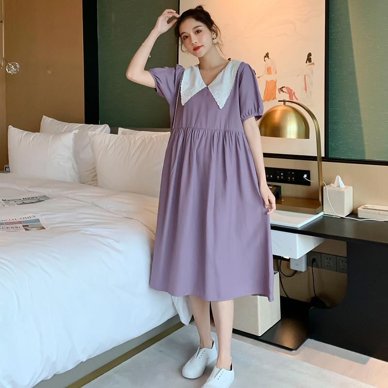 Maternity Dresses 23162# Clothes Summer Cotton Short Sleeves Loose Stylish Slimming Dress Pregnant Women Mom, Purple
Maternity Dresses 23162# Clothes Summer Cotton Short Sleeves Loose Stylish Slimming Dress Pregnant Women Mom, Purple