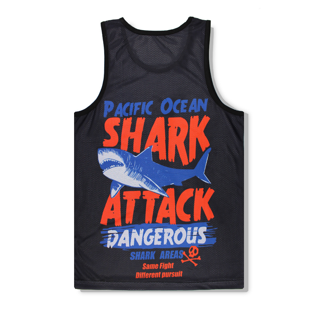 Alisister Plus Size 3d Vest Shark Print Men Women Sleeveless Tank Top Bodybuilding Male Fitness Undershirts Summer Beach Tops