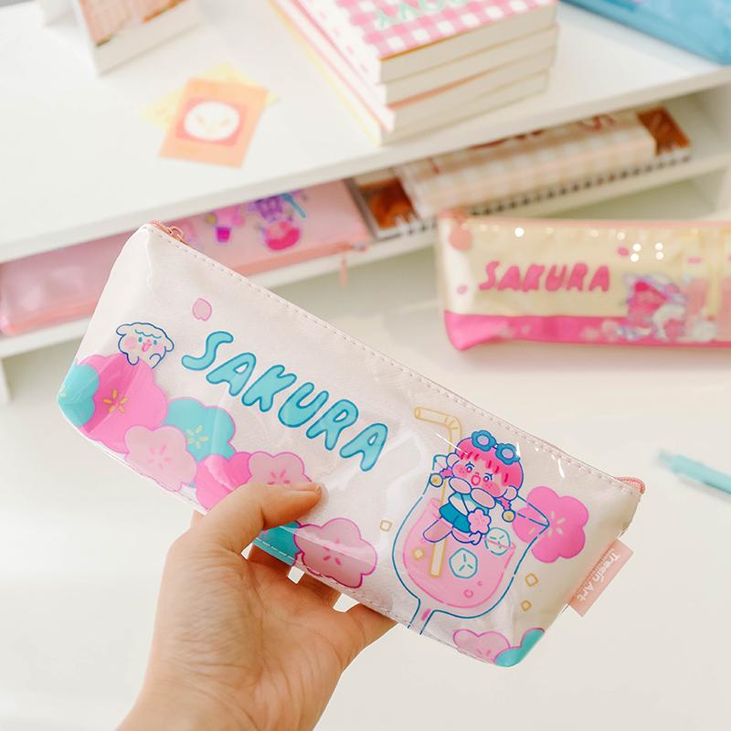 Sweet Cherry Blossom Train Cute Simple Solid Color PU Waterproof Cover Inverted Trapezoidal Pencil Case Stationery Storage Bag Bags
Sweet Cherry Blossom Train Cute Simple Solid Color PU Waterproof Cover Inverted Trapezoidal Pencil Case Stationery Storage Bag Bags