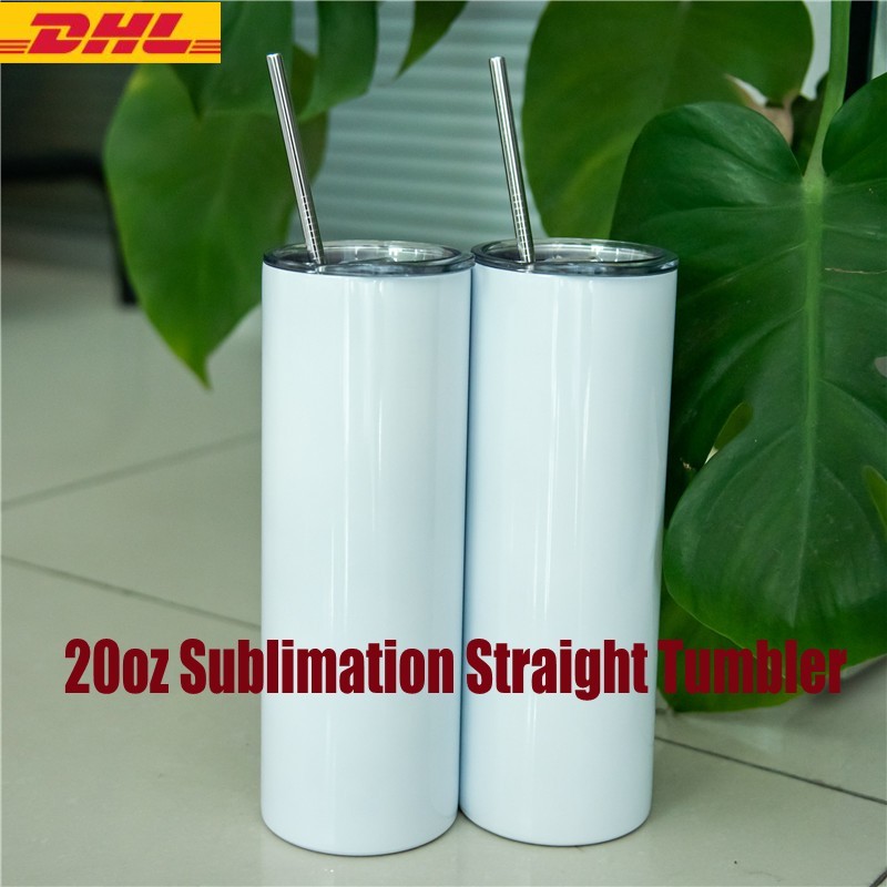USA STOCK! 20oz Straight Sublimation Tumblers Stainless Steel Blank White Water Bottle Dinkware In Stock от DHgate WW