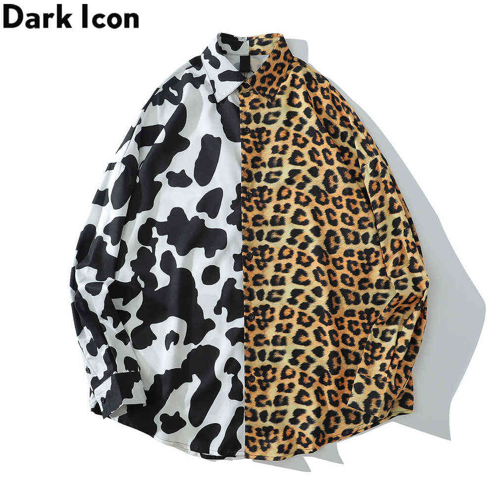 Leopard Patchwork Shirts Men Turn-down Collar Men's Shirt Long Sleeve Loose Shirts Man 210603, As photo
Leopard Patchwork Shirts Men Turn-down Collar Men's Shirt Long Sleeve Loose Shirts Man 210603, As photo