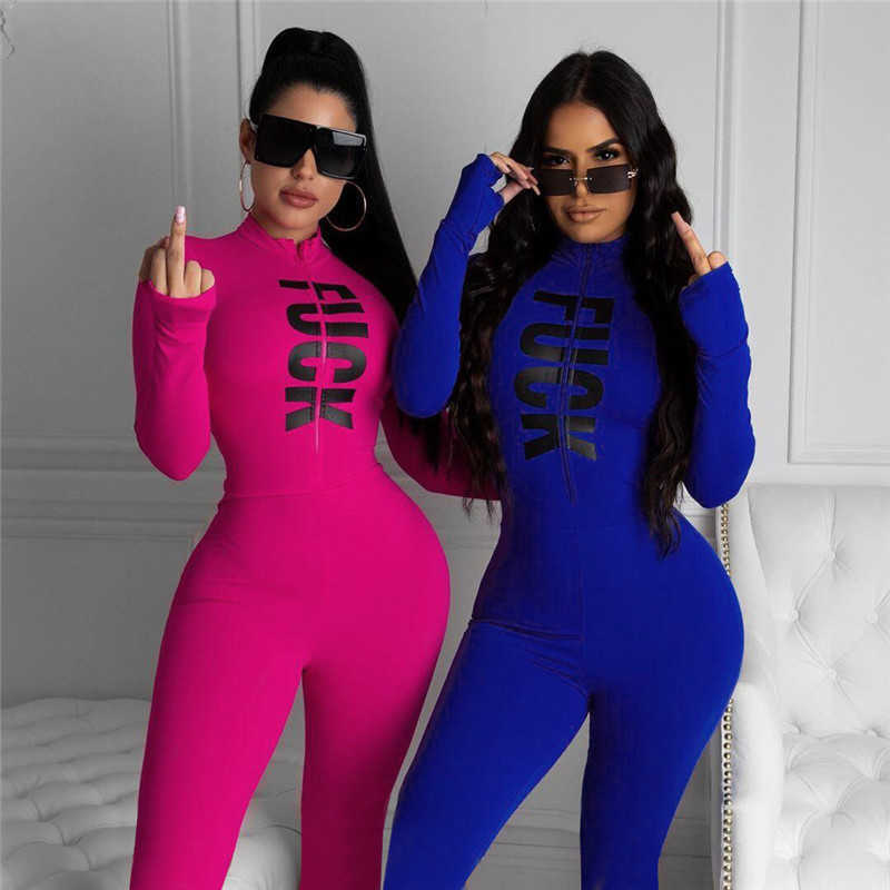 Plus size 2X fall winter Women long sleeve Jumpsuits fashion Rompers sexy skinny bodysuits Casual solid color overalls night clubs wear