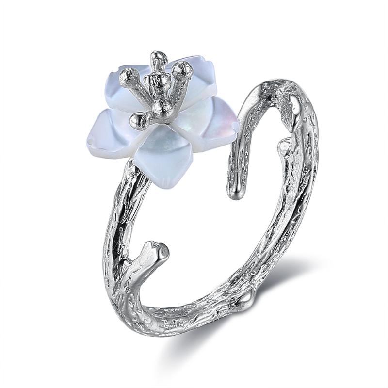 Cluster Rings SILVERHOO 925 Sterling Silver Ring For Women White Cherry Blossoms Shell Pearl Flower Branch Elegant Female Fine Jewelry
Cluster Rings SILVERHOO 925 Sterling Silver Ring For Women White Cherry Blossoms Shell Pearl Flower Branch Elegant Female Fine Jewelry