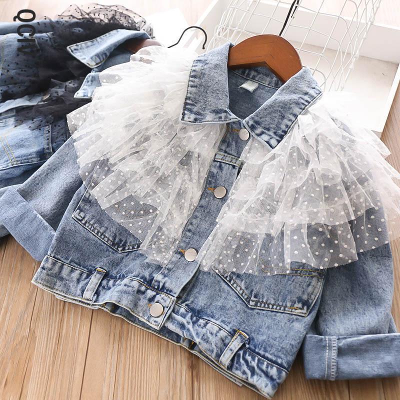 Jackets Girls Denim Jacket Fashion INS Clothes Coat Unique Design Cake Gauze Children's Clothing For Outwear, Blue;gray
Jackets Girls Denim Jacket Fashion INS Clothes Coat Unique Design Cake Gauze Children's Clothing For Outwear, Blue;gray