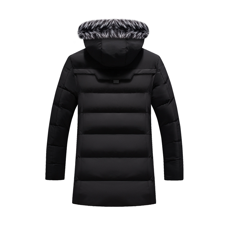 Varsanol -20 Degree Mens Parkas Long Style Winter Jacket Coats Thick Warm Hooded Jackets Cotton Fur Collar Padded Outwear 210601