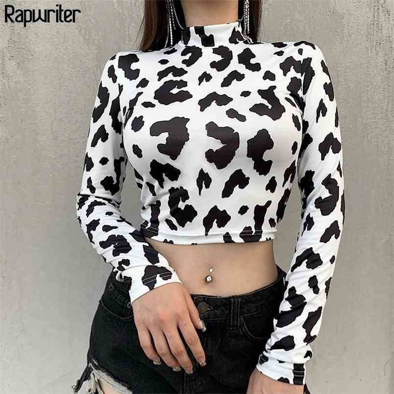Skinny Tie Dye Women T Shirt Harajuku Slim Milk Cow Print Stand Collar Long Sleeve Sexy Crop Top Tee Fashion Clothes Rapwriter 210708, White t-shirt
Skinny Tie Dye Women T Shirt Harajuku Slim Milk Cow Print Stand Collar Long Sleeve Sexy Crop Top Tee Fashion Clothes Rapwriter 210708, White t-shirt