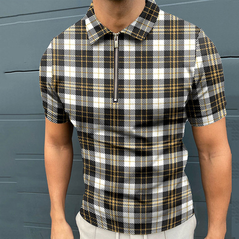 famous pattern men's zipper polo T shirt high quality comfortable breathable fashionable cool daily travel work party, White;black
famous pattern men's zipper polo T shirt high quality comfortable breathable fashionable cool daily travel work party, White;black