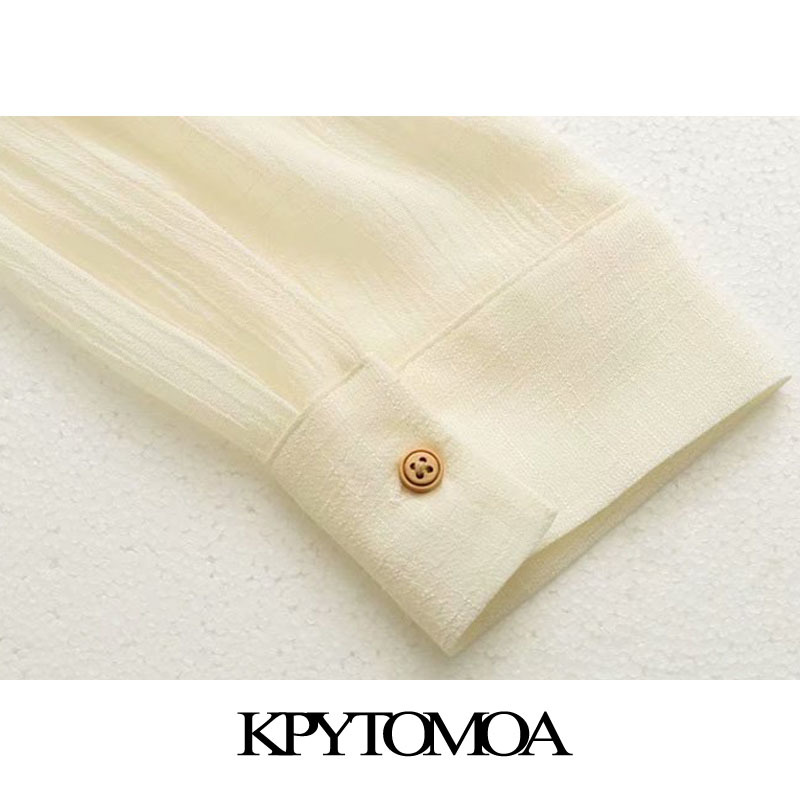 Women Fashion Office Wear Button-up Semi-sheer Blouses Lapel Collar Long Sleeve Female Shirts Chic Tops 210420