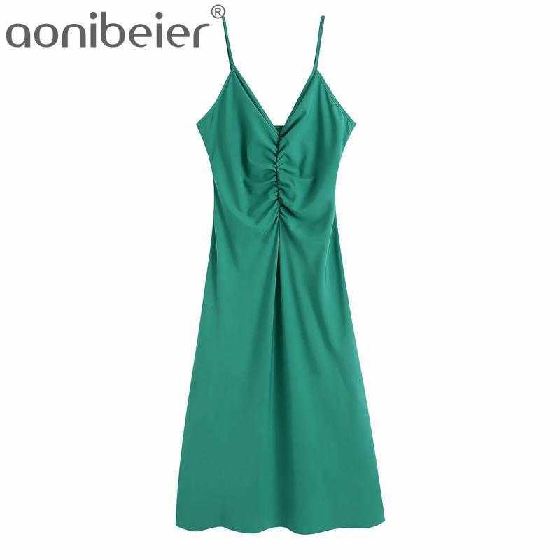 Women Sleeveless Green Long Dress Sexy V Neck Ruched Backless Spaghetti Strap Maxi Party Ankle Length Cami 210604, 01
Women Sleeveless Green Long Dress Sexy V Neck Ruched Backless Spaghetti Strap Maxi Party Ankle Length Cami 210604, 01