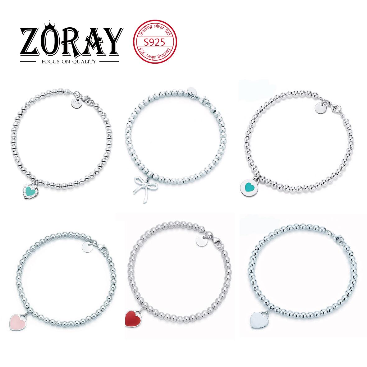 tiff 925 sterling silver round beads love heart ladies high-end Charm bracelet, blue bow heart-shaped bracelet with original logo wholesale
tiff 925 sterling silver round beads love heart ladies high-end Charm bracelet, blue bow heart-shaped bracelet with original logo wholesale