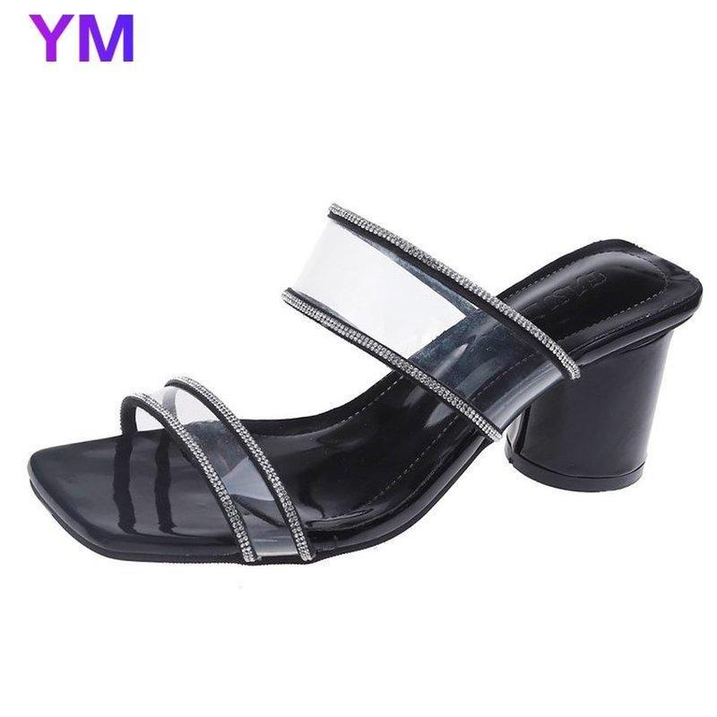 Summer Women Sandals Pvc Flip Flop Transparent Square Toe Fine Round Heel Open Toes Shoes Outdoor Sexy Ladies Gladiator, Black
Summer Women Sandals Pvc Flip Flop Transparent Square Toe Fine Round Heel Open Toes Shoes Outdoor Sexy Ladies Gladiator, Black