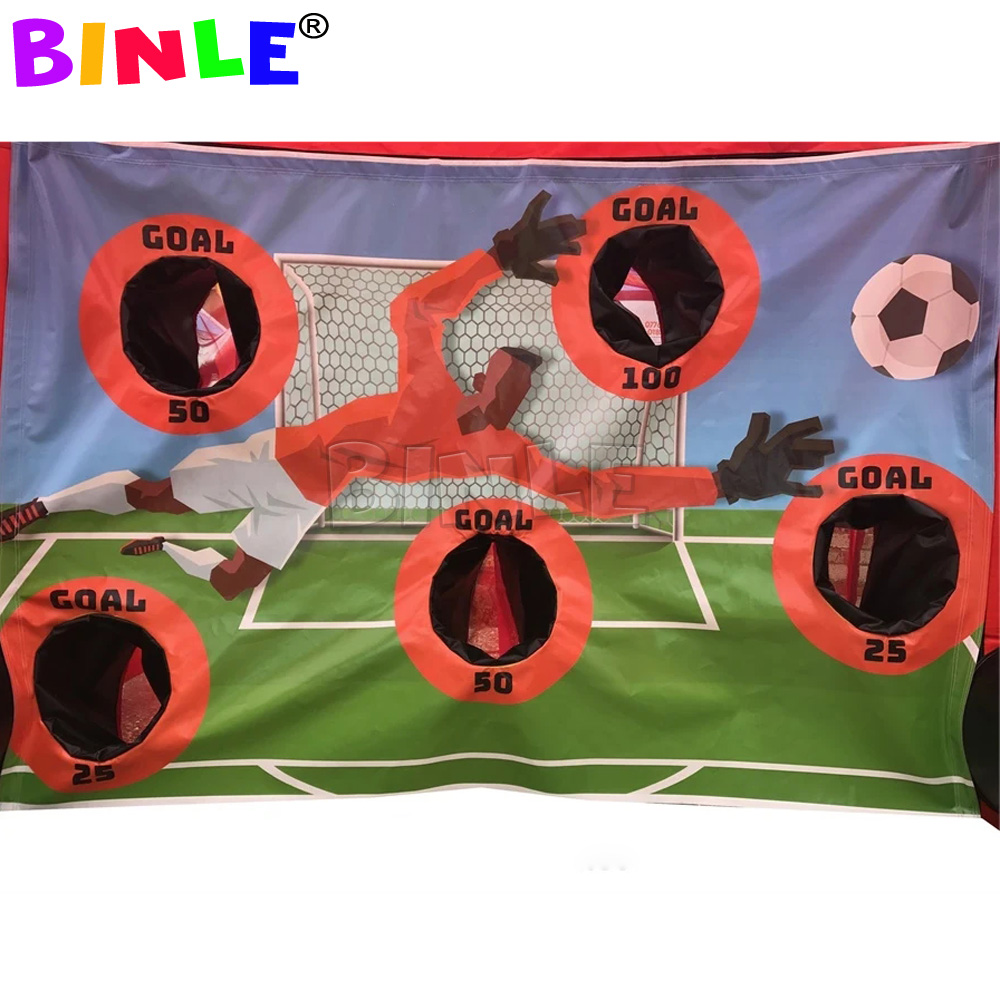 10x8ft Outdoor Carnival Sport Inflatable Football Shootout Game Soccer Goal Toss Penalty Kick For Kids And Adults