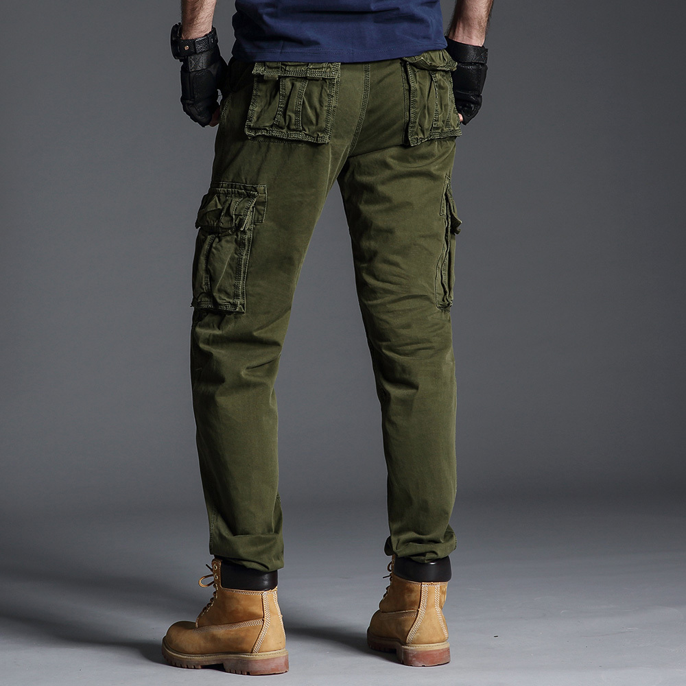 Cargo Pants for Men Black Military Pants Green Army Side Many Pockets Trousers Male Chinos Men Blue Khakis Cotton Trousers Men 210518