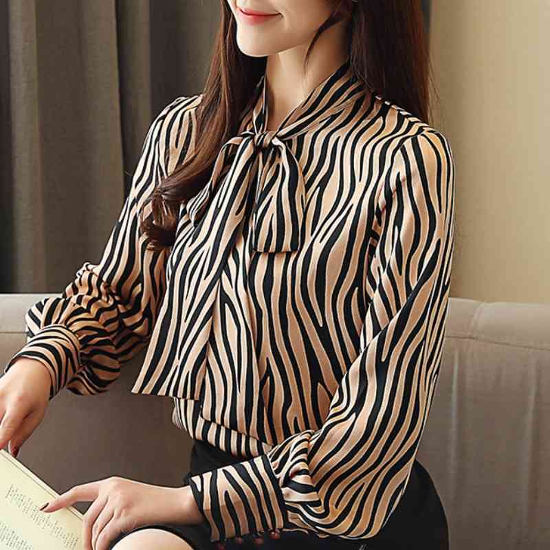 Fashion Woman Blouses Long Sleeve Blouse Women Bow Collar Striped Chiffon Blouse Shirt Clothes Womens Tops And Blouses C724 210602, Black 
Fashion Woman Blouses Long Sleeve Blouse Women Bow Collar Striped Chiffon Blouse Shirt Clothes Womens Tops And Blouses C724 210602, Black