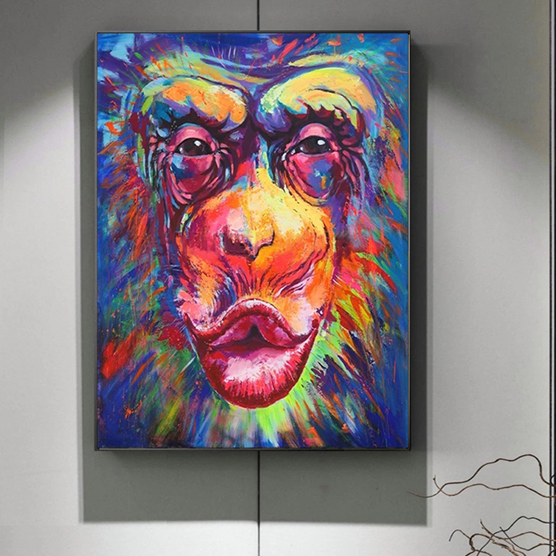 Graffiti Monkey Canvas Painting Wall Pictures For Living Room Animal Posters And Prints Modern Colorful Home Decor No Frame