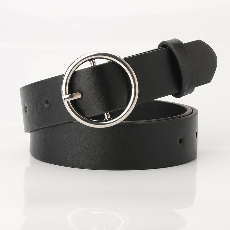 Belts Women Leather Belt Round Metal Pin Buckle Circle Brand Fashion Punk O Ring For, Black
Belts Women Leather Belt Round Metal Pin Buckle Circle Brand Fashion Punk O Ring For, Black