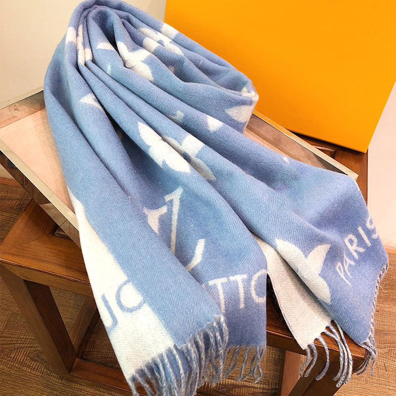 High Quatity Old Flower Knitted Cashmere Scarf For Women Designer Jacquard Double-sided Scarves Ladies Lapel Big Head Handmade Scarfs Plaid