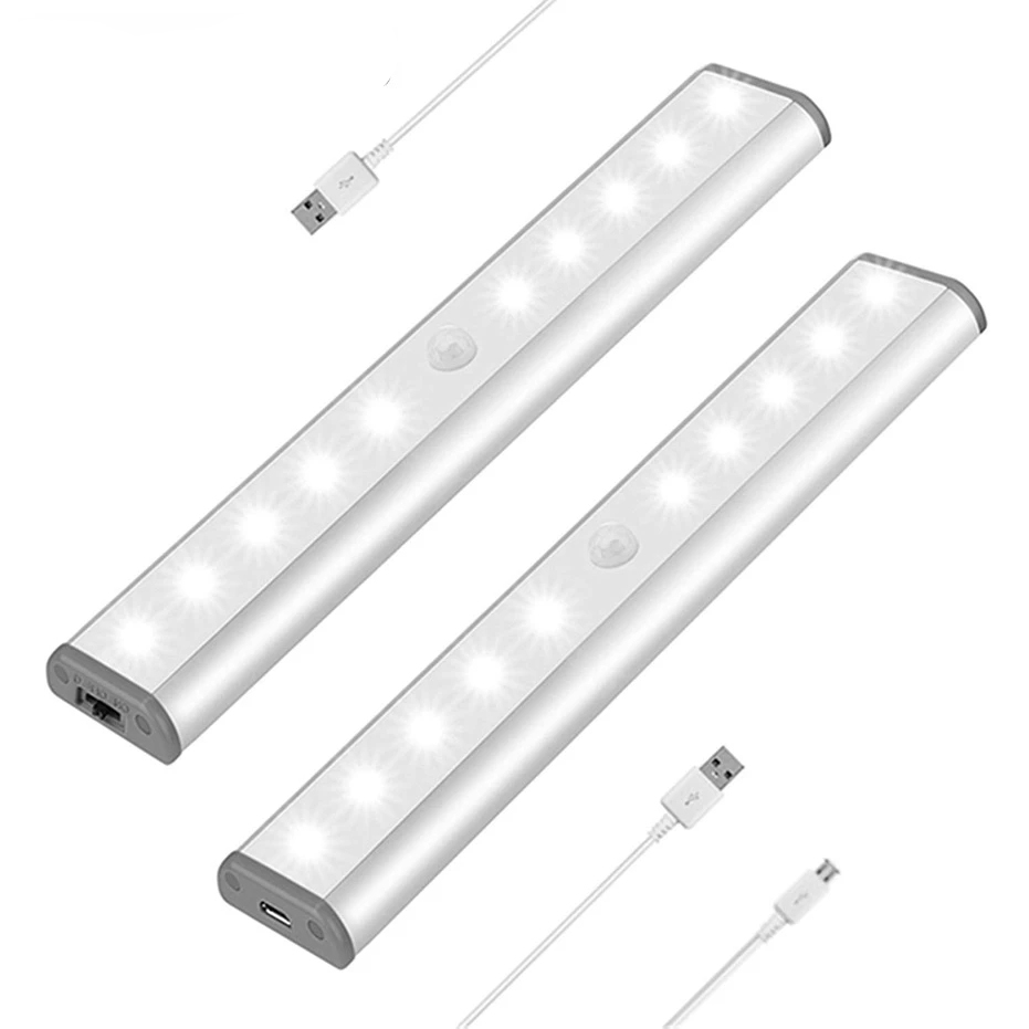 Under cabinet LED light with PIR motion sensor for wardrobe, cupboard, closet, and kitchen night lighting