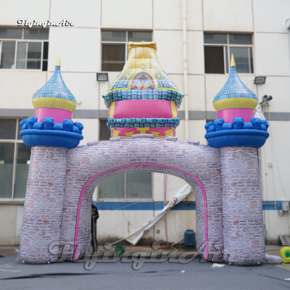Customized Outdoor Advertising Inflatable Arched Door 6m Personalized Archway Air Blown Princess Castle Gate For Concert And Shopping Center Decoratio