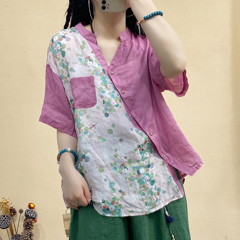 Women's Blouses & Shirts QPFJQD Ladies Short Sleeve Retro Button Print Floral Blouse 2021 Summer Autumn Chinese Style Women Loose Ramie V-Ne, White
Women's Blouses & Shirts QPFJQD Ladies Short Sleeve Retro Button Print Floral Blouse 2021 Summer Autumn Chinese Style Women Loose Ramie V-Ne, White