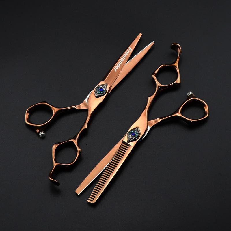 Hair Scissors Professional Feather Gem 6inch Cutting Hairdressing Thinning Shear Barber For free shipping