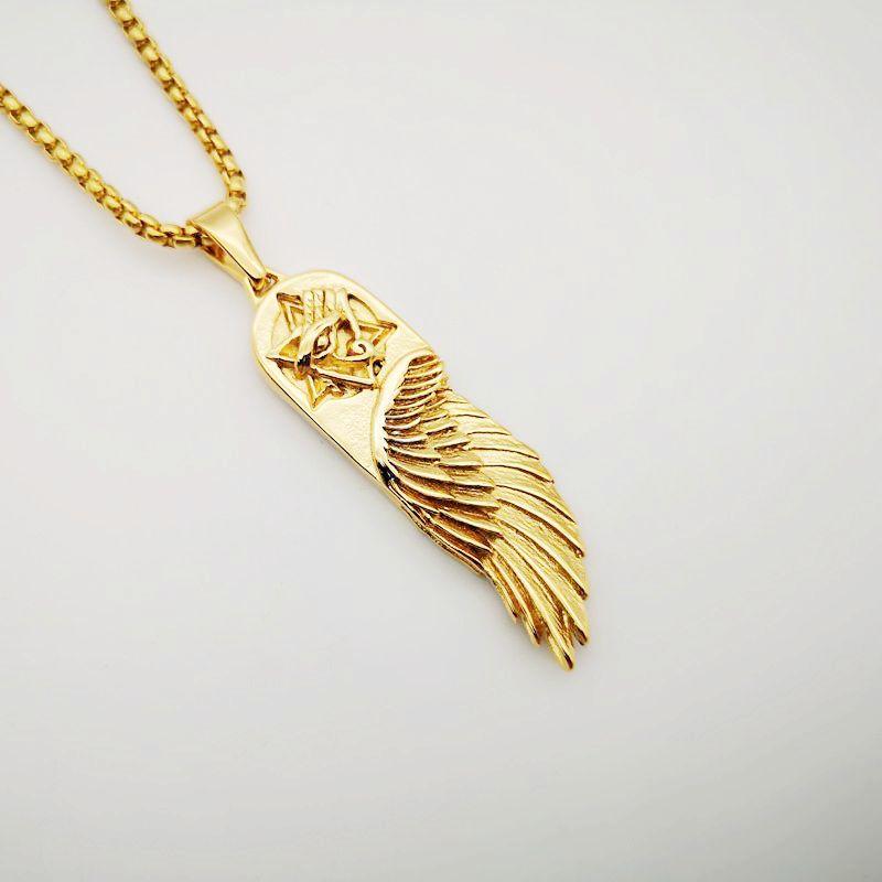 Pendant Necklaces David Star Angel Wing Necklace Gold Color Stainless Steel Horus Eye Mens Cool Jewelry
Pendant Necklaces David Star Angel Wing Necklace Gold Color Stainless Steel Horus Eye Mens Cool Jewelry