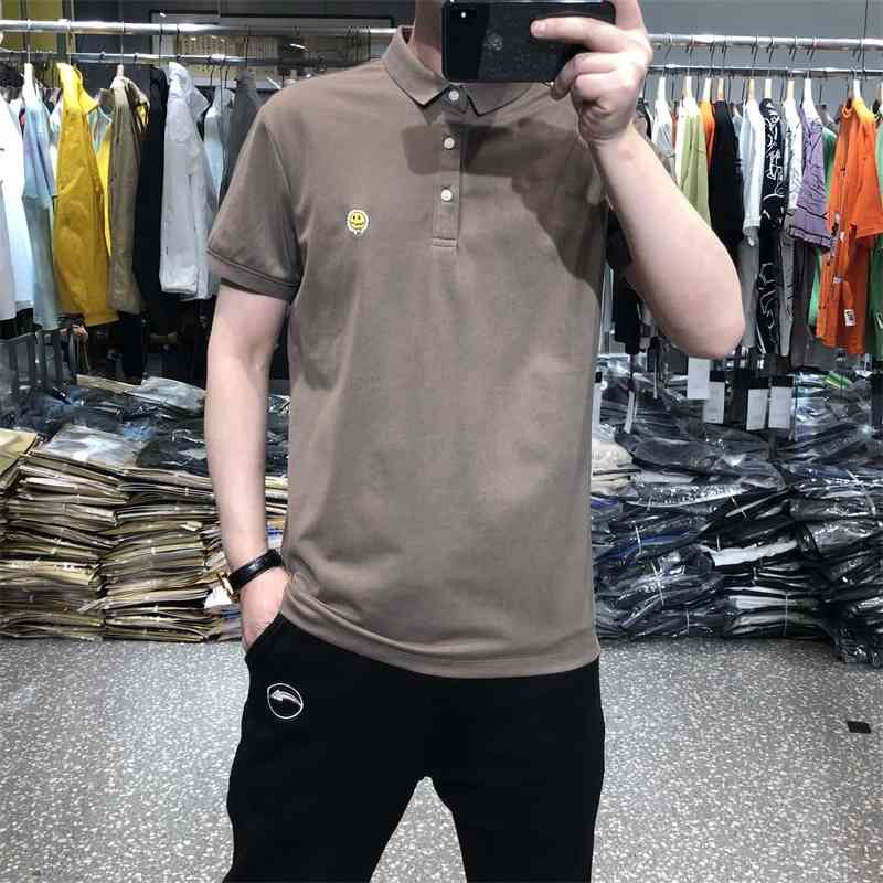 2021 summer new men's smiling face embroidered Short Sleeve Polo Korean slim Lapel trend half sleeve T-shirt, White;black
2021 summer new men's smiling face embroidered Short Sleeve Polo Korean slim Lapel trend half sleeve T-shirt, White;black