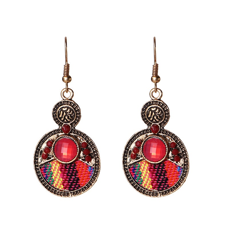 Indian Jhumka Ethnic Small fresh Round Fabric Water Dangle Earrings Women Red Beads Fashion Retro Earrings Travel Holiday Jewelry
Indian Jhumka Ethnic Small fresh Round Fabric Water Dangle Earrings Women Red Beads Fashion Retro Earrings Travel Holiday Jewelry