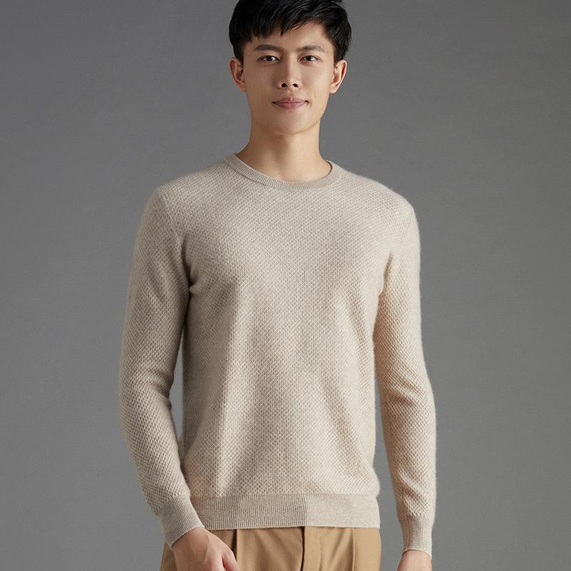 Men' Sweaters Cashmere Sweater Round Neck Pullover Autumn And Winter Young Men With Honeycomb, Black
Men' Sweaters Cashmere Sweater Round Neck Pullover Autumn And Winter Young Men With Honeycomb, Black