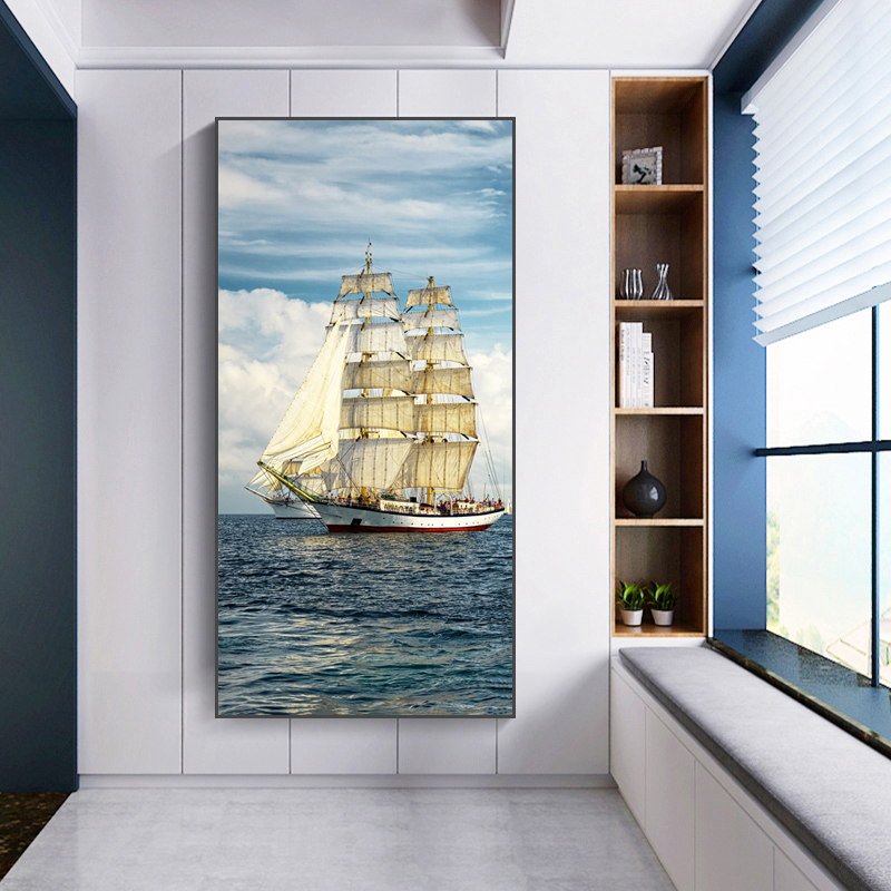 Boat On Sea Posters Landscape Prints Canvas Panting Wall Art Pictures For Living Room Modern Home Decor Indoor Decoration