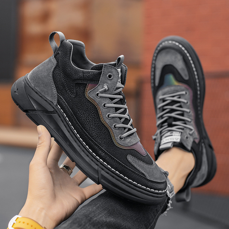 Brand new Men Leather Casual shoes Spring Autumn Fashion Youth Sneakers Leisure High Top Flat shoes, Black
Brand new Men Leather Casual shoes Spring Autumn Fashion Youth Sneakers Leisure High Top Flat shoes, Black