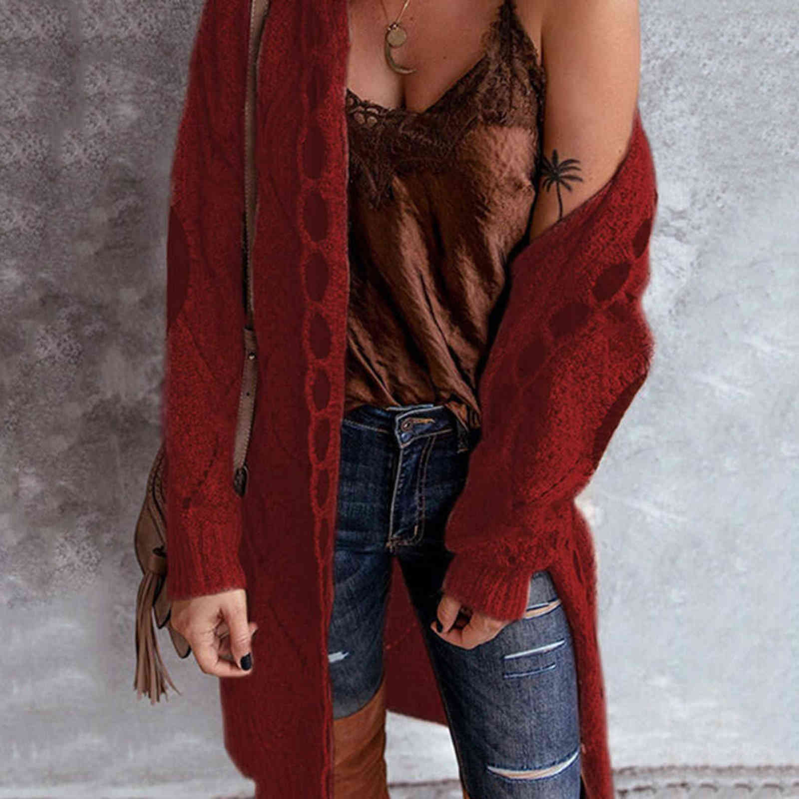 Solid Cardigan Long Sleeve Knitted Sweater Women Open Stitch Casual Sweaters Women 2021 Loose Cardigan Y1110, Black
Solid Cardigan Long Sleeve Knitted Sweater Women Open Stitch Casual Sweaters Women 2021 Loose Cardigan Y1110, Black