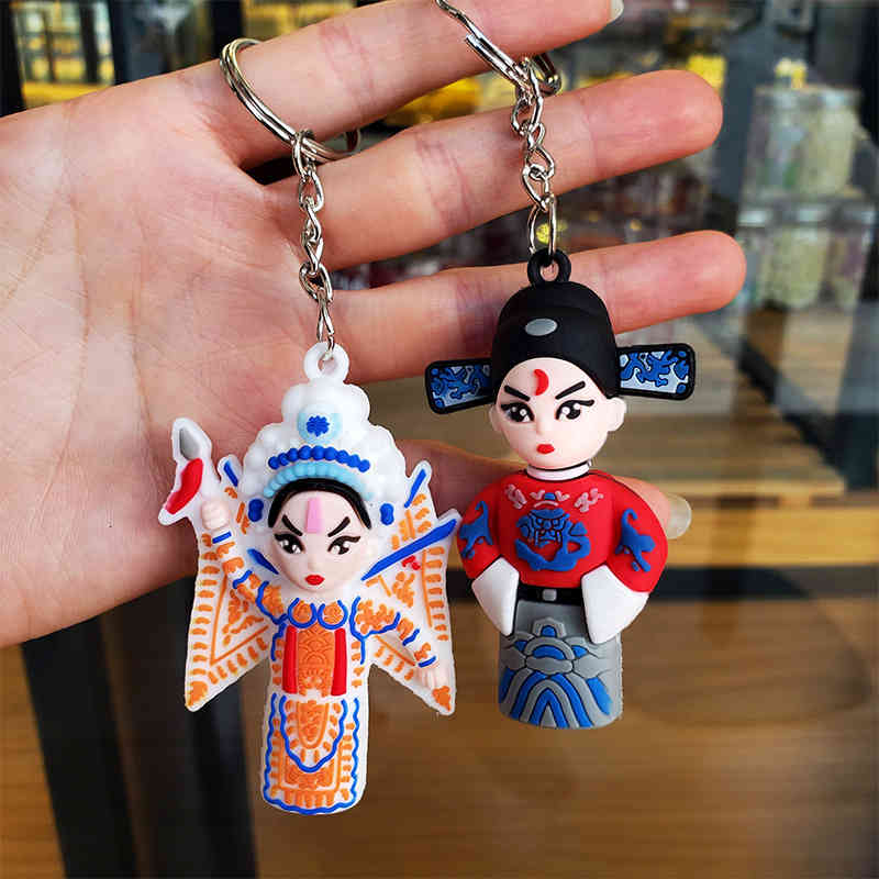Key Rings Creative Chinese Style Opera Doll Chain Peking Jingjiao Car Ring Pendant