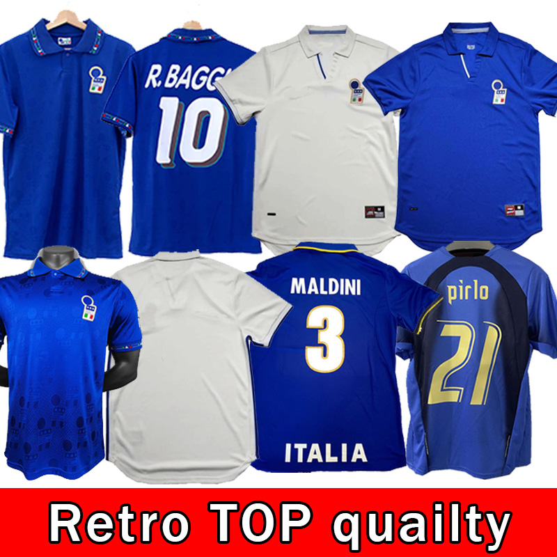 1994 Retro version Italy Soccer Jersey 94 Home MALDINI BARESI Roberto Baggio ZOLA CONTE Away national team football uniforms, Black;yellow
1994 Retro version Italy Soccer Jersey 94 Home MALDINI BARESI Roberto Baggio ZOLA CONTE Away national team football uniforms, Black;yellow