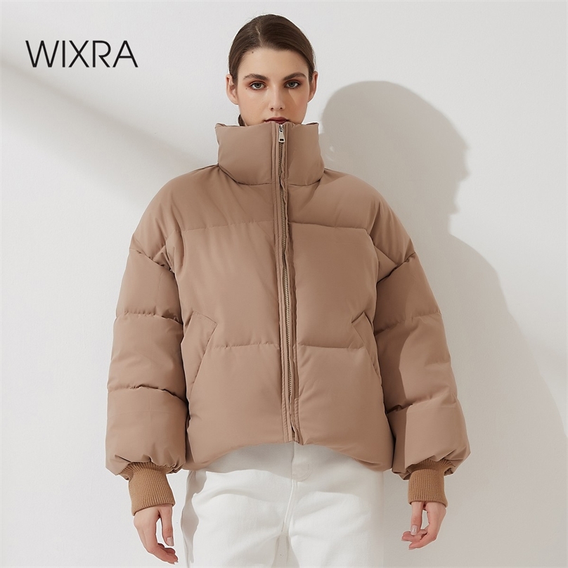 Wixra Women Thick Winter Parkas Casual Warm Cotton Jackets Coat Female Classic Zipper Outwear Autumn Street Wear 211018