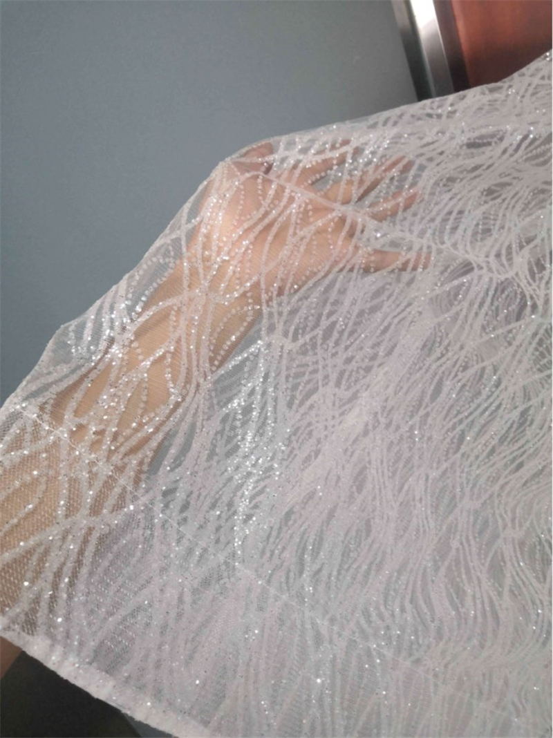 Ivory Lace Glitter Dresses Shiny Tulle Beach Bridal Dress Boho Elegant Wedding Party Gowns Open Back Long Train