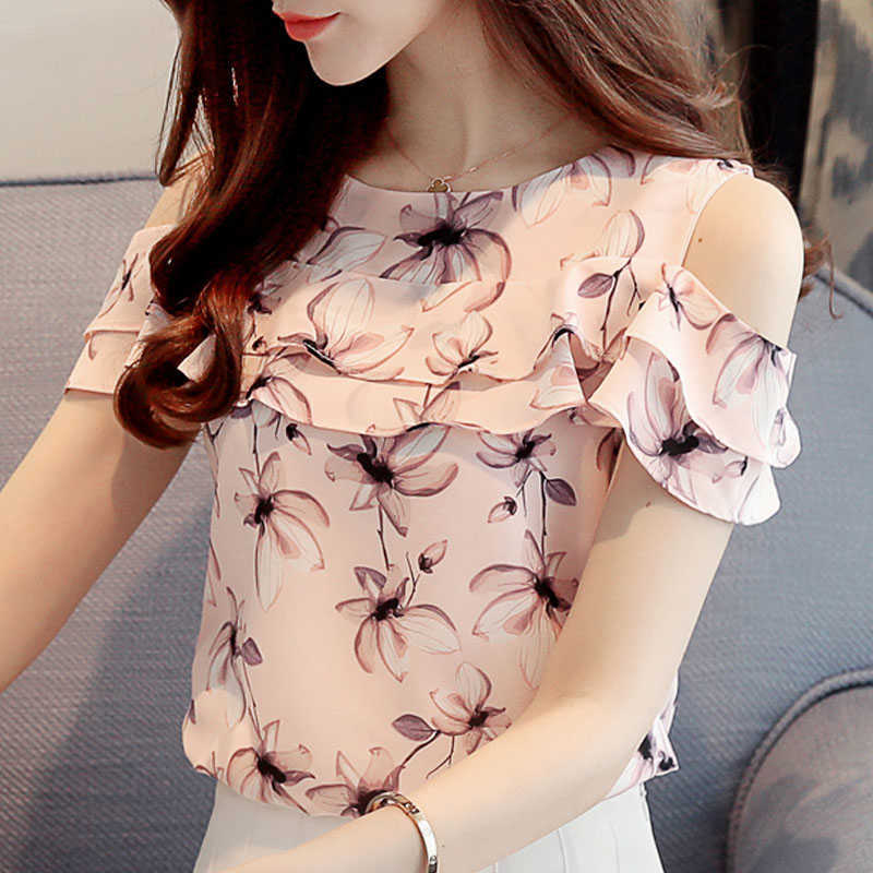 Summer Blouse Off Shoulder Top Blusas Mujer De Moda Short Sleeve Blouse Women Ruffles Print Chiffon Blouse Shirt Tops C966 210602, Pink
Summer Blouse Off Shoulder Top Blusas Mujer De Moda Short Sleeve Blouse Women Ruffles Print Chiffon Blouse Shirt Tops C966 210602, Pink