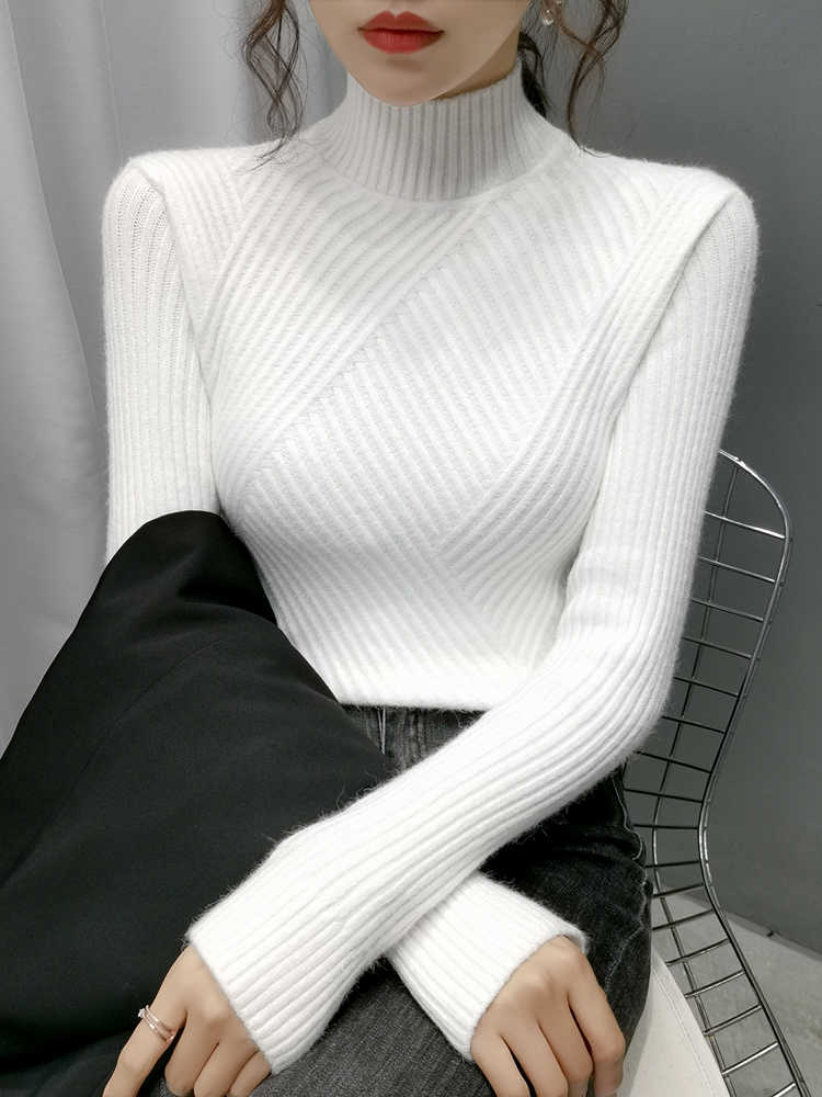 Thick Warm Women Turtleneck Winter Sweaters And Pullovers Knit Long Sleeve Cashmere Sweater Female Jumper 211011Z